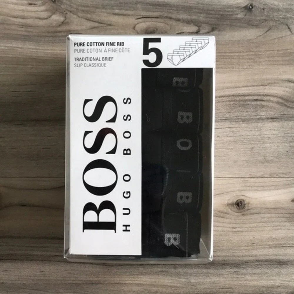 Boss Hugo Boss Traditional Cotton Briefs - 5 Pack Black Size M